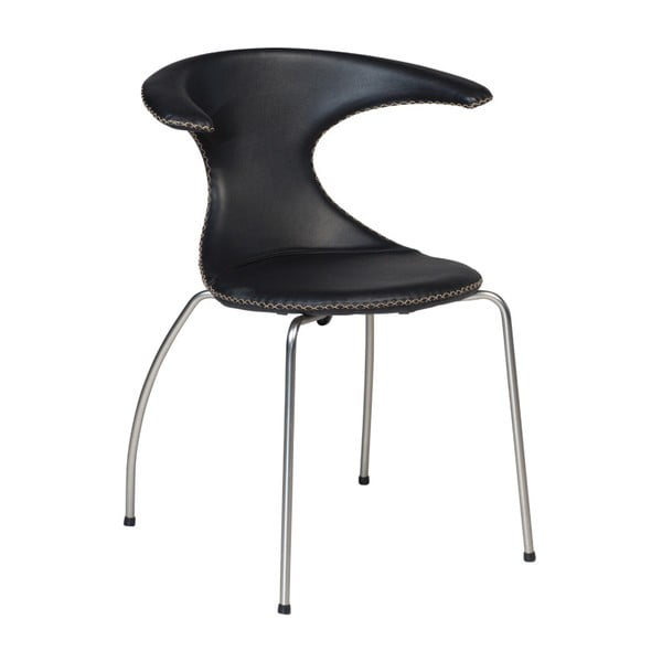 Čierna jedálenská stolička s matným kovovou podnožou DAN–FORM Denmark Flair
