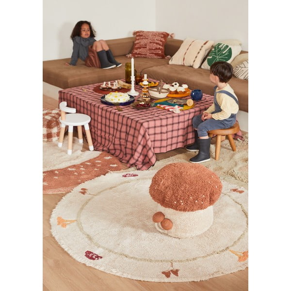 Detský sedací vak v tehlovej farbe/krémovobiely Boletus – Lorena Canals-image-4