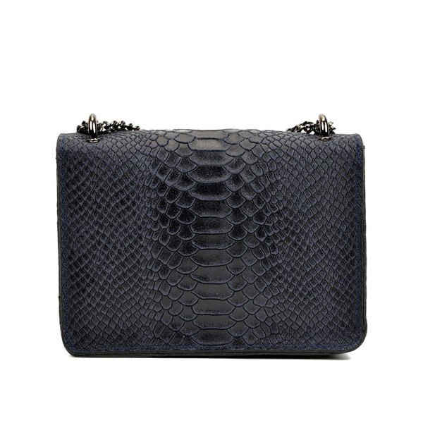 Tmavomodrá kožená listová kabelka Carla Ferreri Bella-image-1