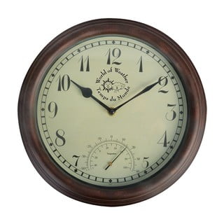 Vonkajšie nástenné hodiny s teplomerom Esschert Design Time