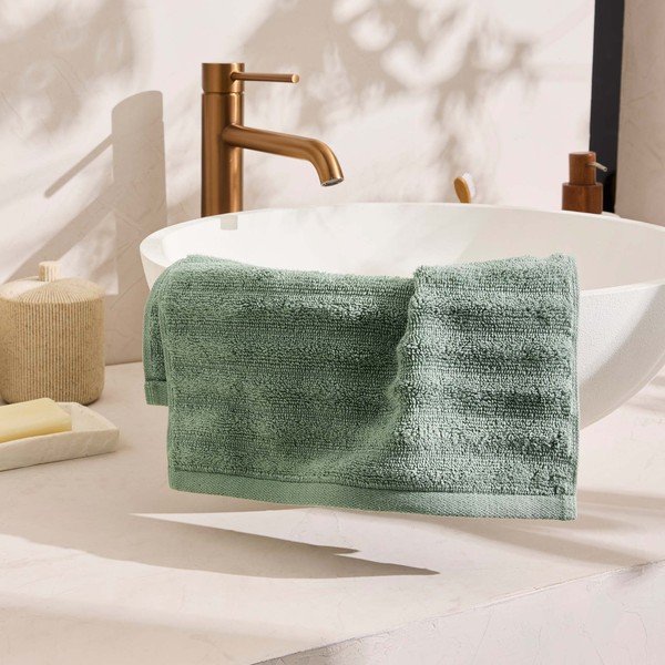 Zelený froté bavlnený uterák 30x50 cm Maya – douceur d'intérieur-image-2