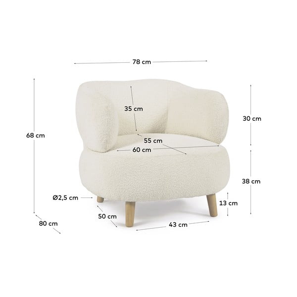 Biele kreslo Luisa - Kave Home-image-4