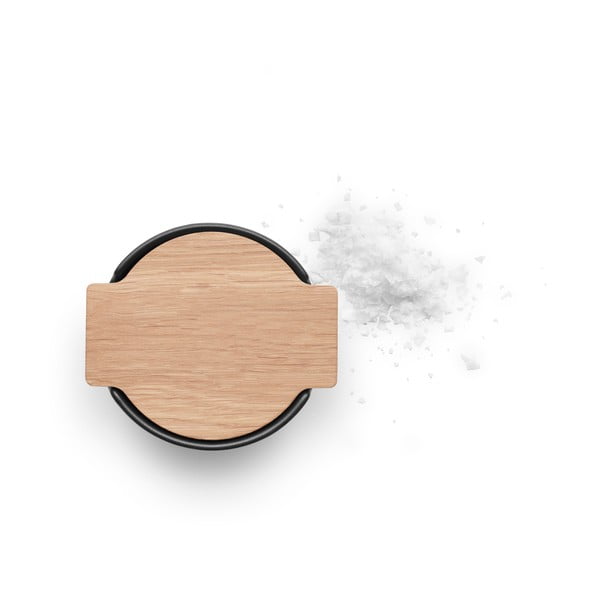 Čierna kameninová dóza na soľ s dreveným vekom Eva Solo Nordic-image-4