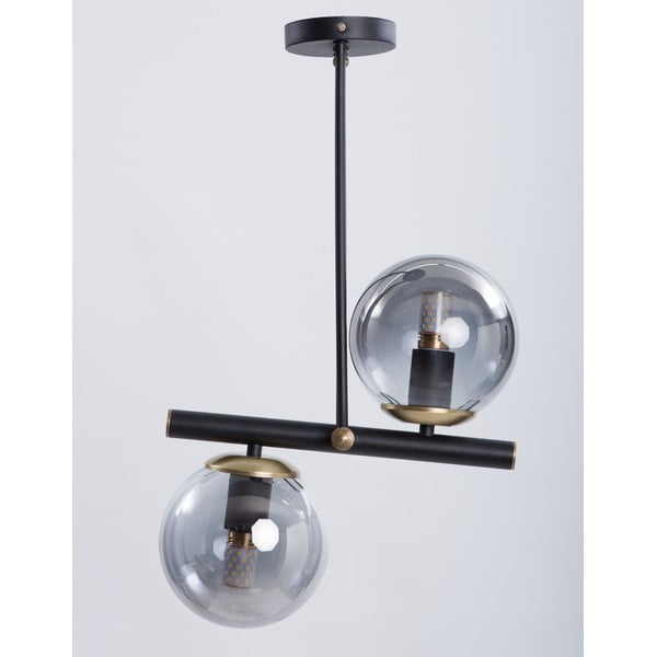 Čierne stropné svietidlo so skleneným tienidlom ø 15 cm Libra – Squid Lighting