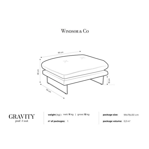 Tmavomodrý puf so zamatovým poťahom Windsor & Co Sofas Gravity-image-4