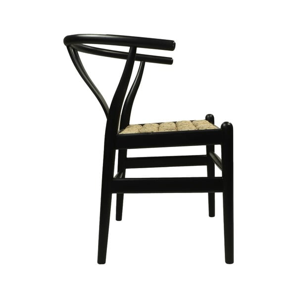 Čierna jedálenská stolička z mahagónového dreva Wishbone - HSM collection-image-4