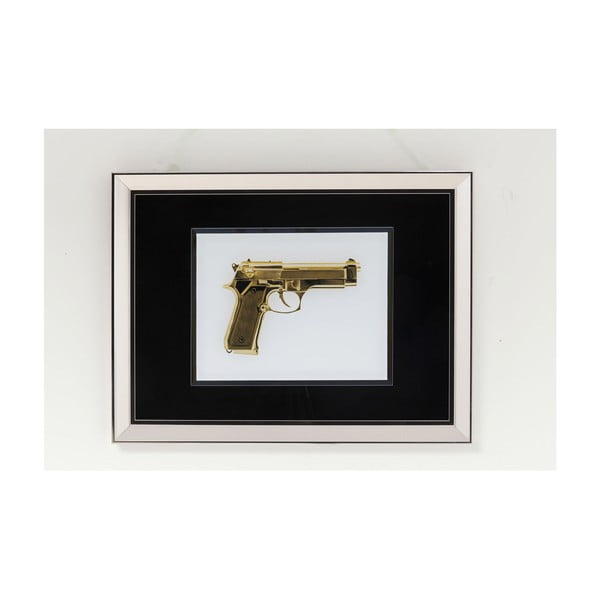 Zasklený obraz Kare Design Gun Gold,80 × 60 cm