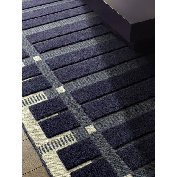 Tmavomodrý/béžový ručne tkaný vlnený koberec 120x170 cm – Asiatic Carpets-image-2