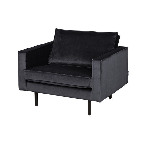 Tmavosivé zamatové kreslo BePureHome Rodeo-image-1