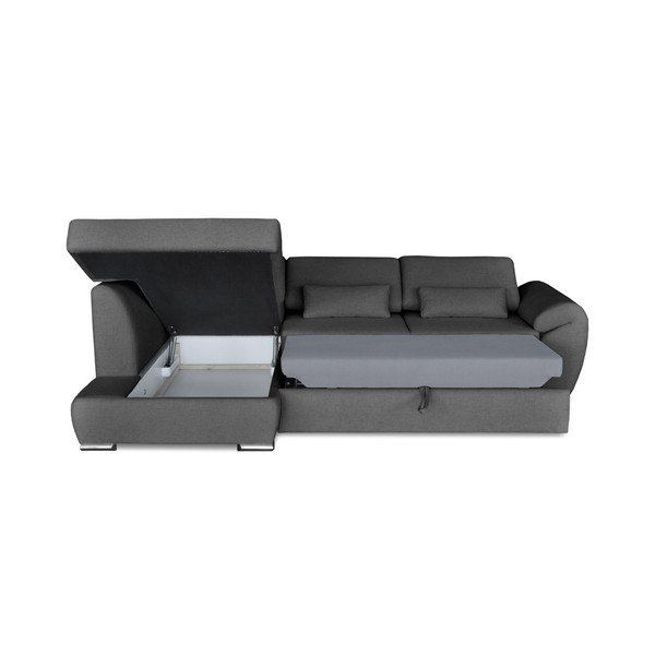 Tmavosivá rohová rozkladacia pohovka Windsor & Co. Sofas Epsilon, ľavý roh-image-4