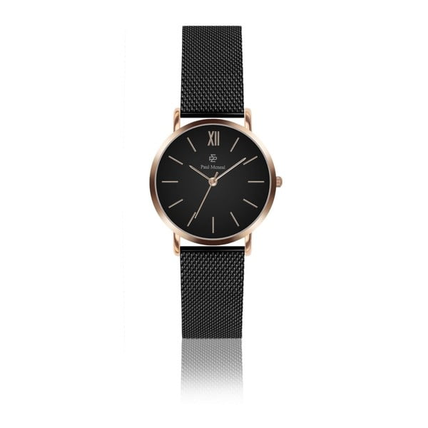 Dámske hodinky s čiernym remienkom z antikoro ocele Paul McNeal, ⌀ 3,6 cm