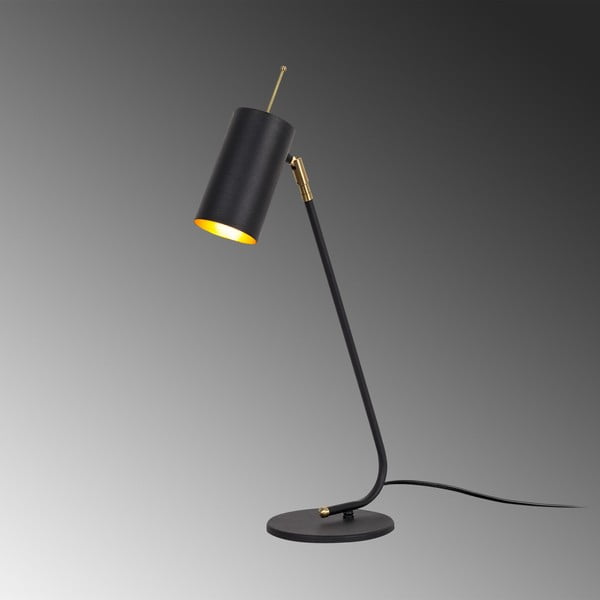 Čierna/v zlatej farbe stolová lampa s kovovým tienidlom (výška  55 cm) Sivani – Opviq lights-image-4