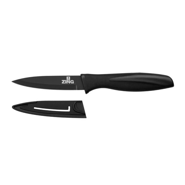 Čierny nôž s krytom Premier Housowares Zing, 8,9 cm