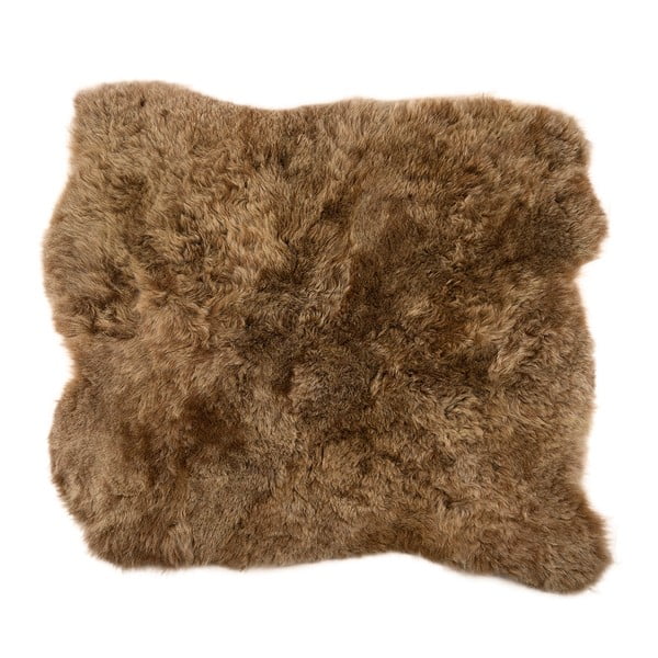 Hnedý kožušinový koberec s krátkym vlasom Arctic Fur Busta, 90 × 80 cm