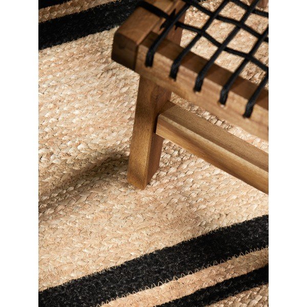 Čierny/v prírodnej farbe obojstranný/ručne tkaný jutový behúň 80x250 cm Looma – Hanse Home-image-4