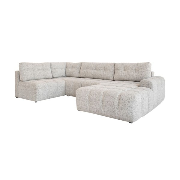 Béžová rozkladacia modulárna rohová pohovka s úložným priestorom (ľavý roh) Lulu – Miuform