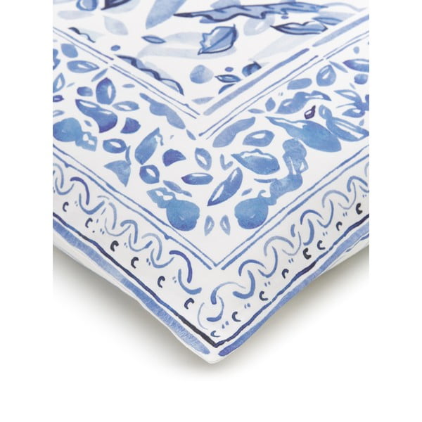 Modro-biele obliečky na jednolôžko z bavlneného saténu Westwing Collection Ryle, 155 x 220 cm-image-3