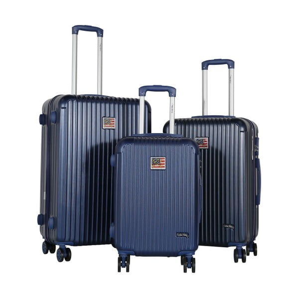 Sada 3 tmavomodrých cestovných kufrov LULU CASTAGNETTE Darwin