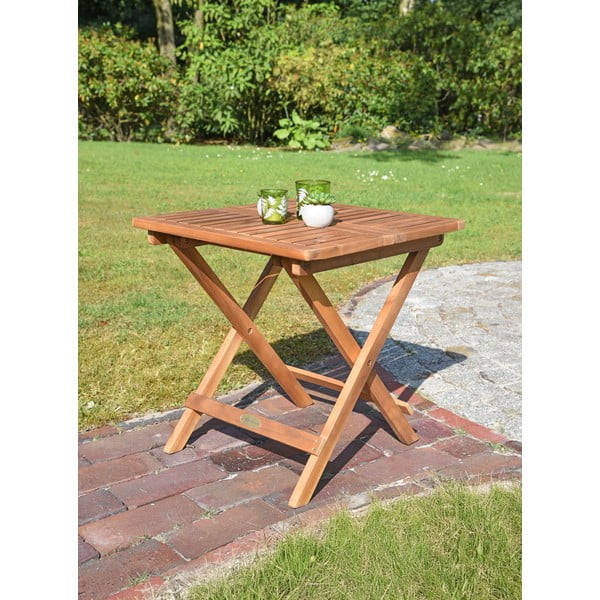 Záhradný odkladací stolík z masívu akácie 50x50 cm Cleveland – Garden Pleasure-image-1