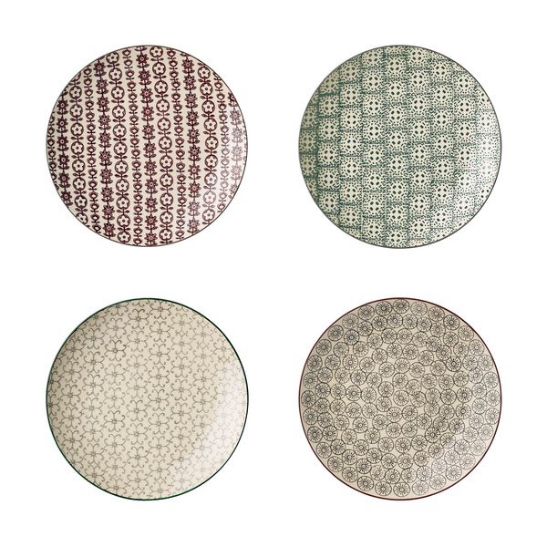 Súprava 4 kameninových dezertných tanierov Bloomingville Karine, ø 20 cm