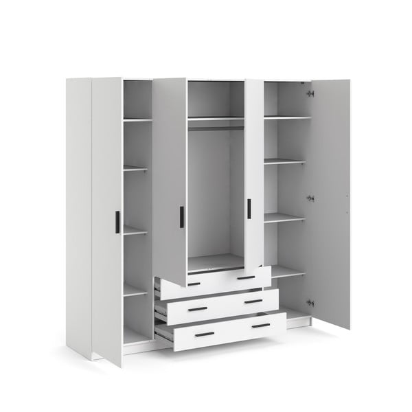 Biela šatníková skriňa 196x200 cm Sprint – Tvilum-image-4