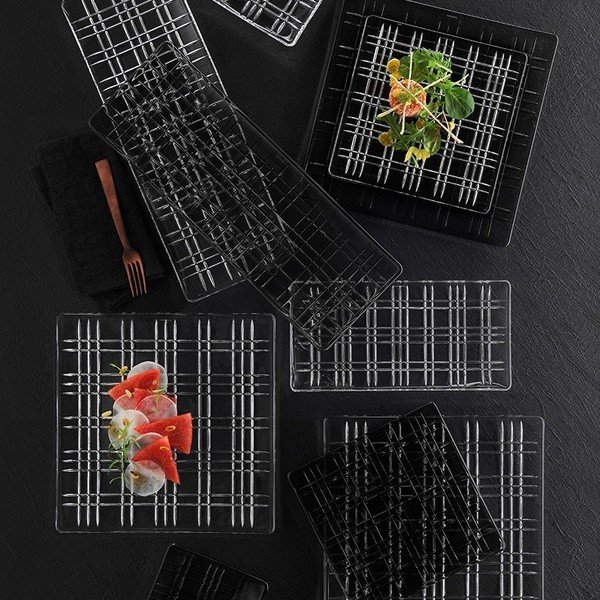 Obdĺžniková servírovacia tácka z krištáľového skla Nachtmann Square Plate, dĺžka 28 cm-image-3
