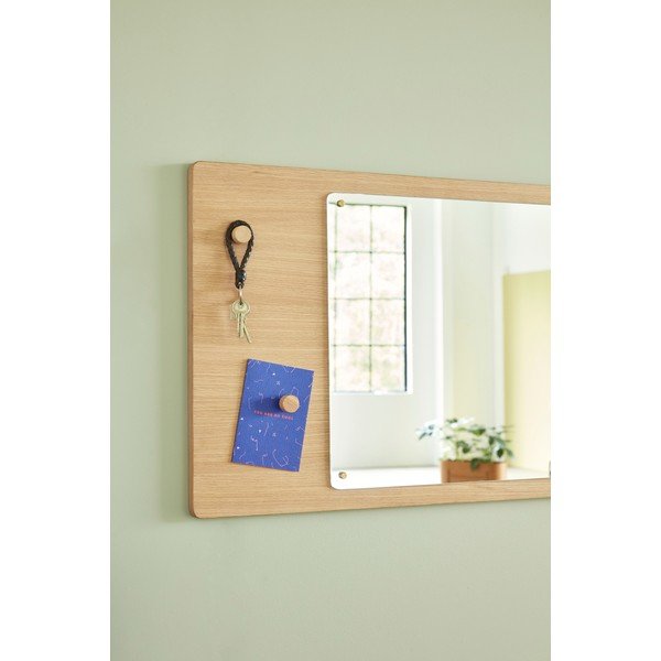 Nástenné zrkadlo s dreveným rámom 80x50 cm Split - Hübsch-image-1