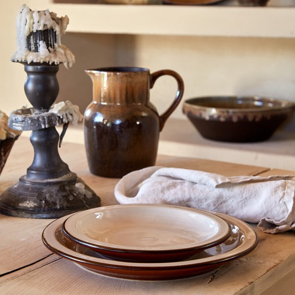 Dezertný tanier z kameniny v tehlovo-béžovej farbe ø 20 cm Poterie – Casafina-image-2