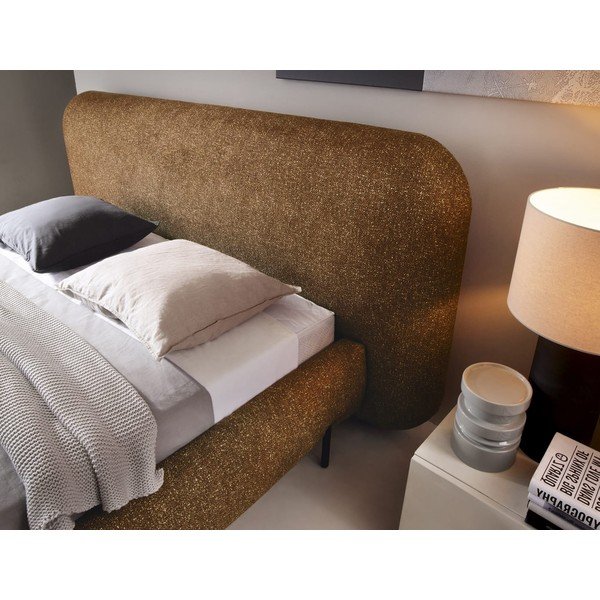 Okrovožltá čalúnená dvojlôžková posteľ s úložným priestorom s roštom 180x200 cm Pointt – ELTAP-image-3