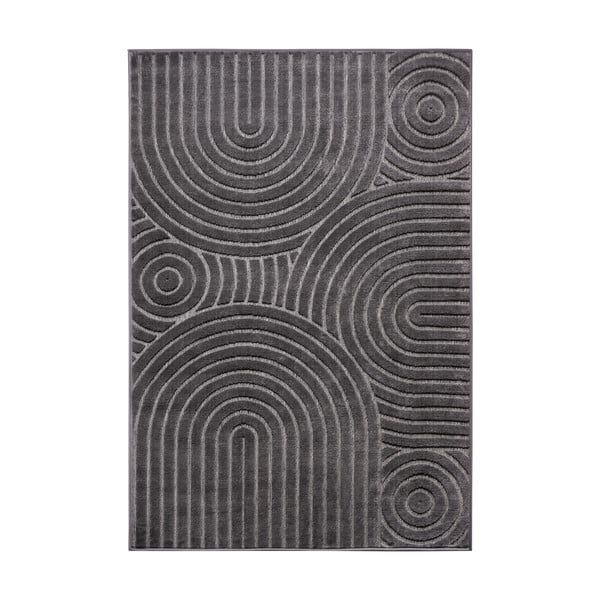 Antracitovosivý koberec 67x120 cm Iconic Wave – Hanse Home