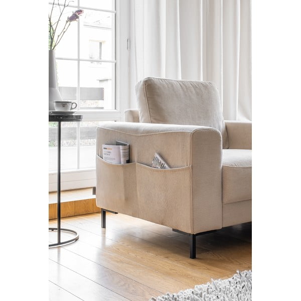 Béžové menčestrové kreslo Lofty Lilly – Miuform-image-3