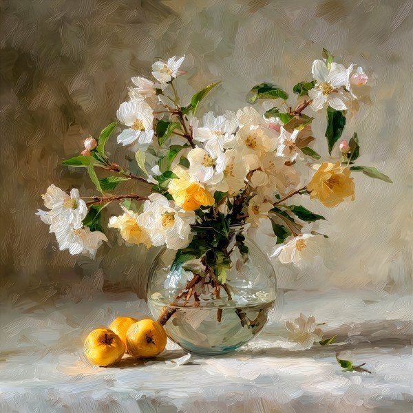 Tlačený obraz s rámom 70x70 cm Apple Flowers – Styler