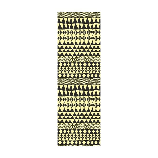 Koberec z vinylu Etnico Crema Negro, 80x250 cm