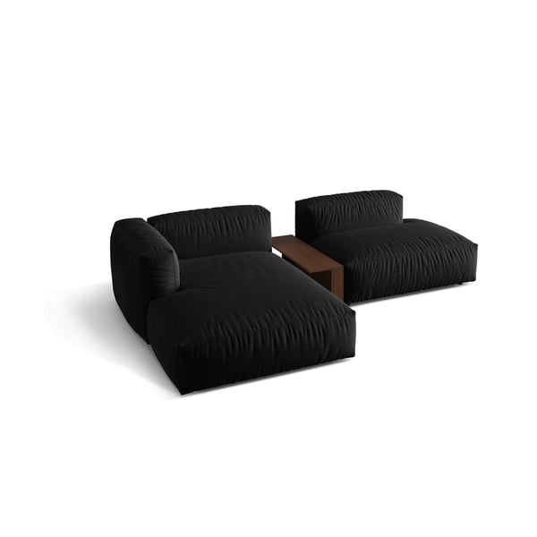 Čierna modulárna rohová pohovka (ľavý roh) Martina – Micadoni Home-image-3