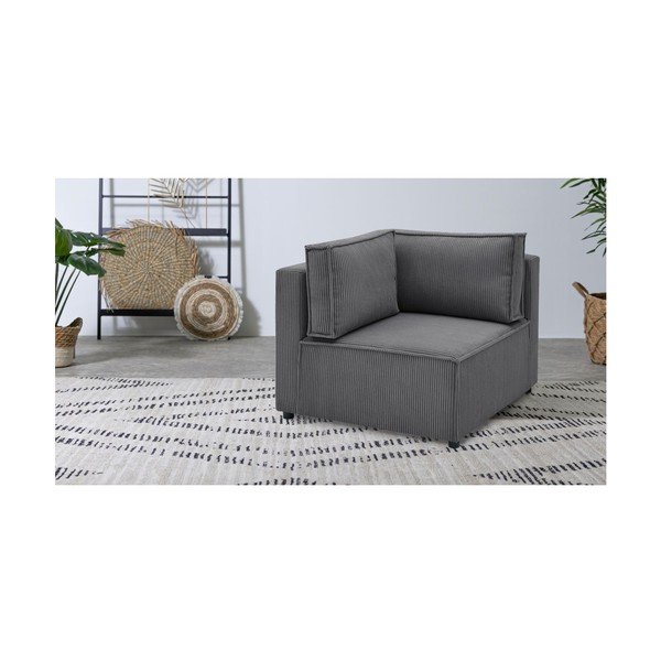 Tmavosivý menčestrový modul pohovky (variabilný) Nihad modular – Bobochic Paris-image-1