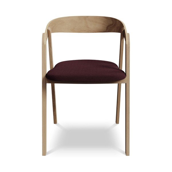 Vínovočervené jedálenské kreslo z masívneho dreva Erika – Makamii-image-1