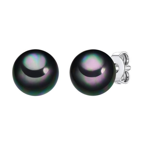 Náušnice s antracitovočiernou perlou Perldesse Muschel, ⌀ 0,8 cm