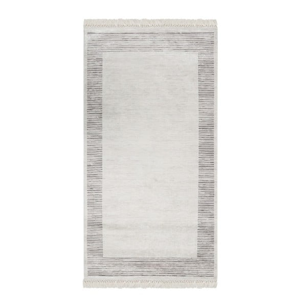 Sivo-béžový zamatový koberec Deri Dijital, 160 × 230 cm