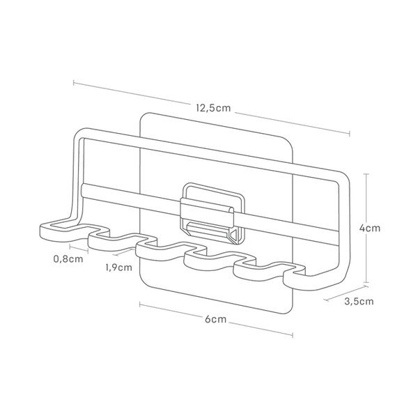 Čierny samodržiaci kovový držiak na zubné kefky Film Hook – YAMAZAKI-image-4
