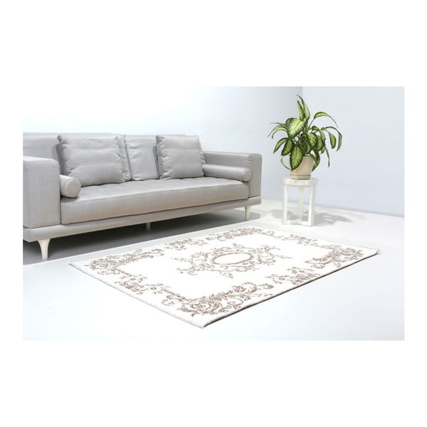 Obojstranný bielo-hnedý koberec Vitaus Ally, 77 x 200 cm-image-1