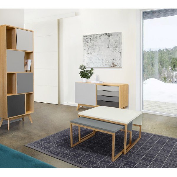 Sivý konferenčný stolík Woodman Cubis-image-1