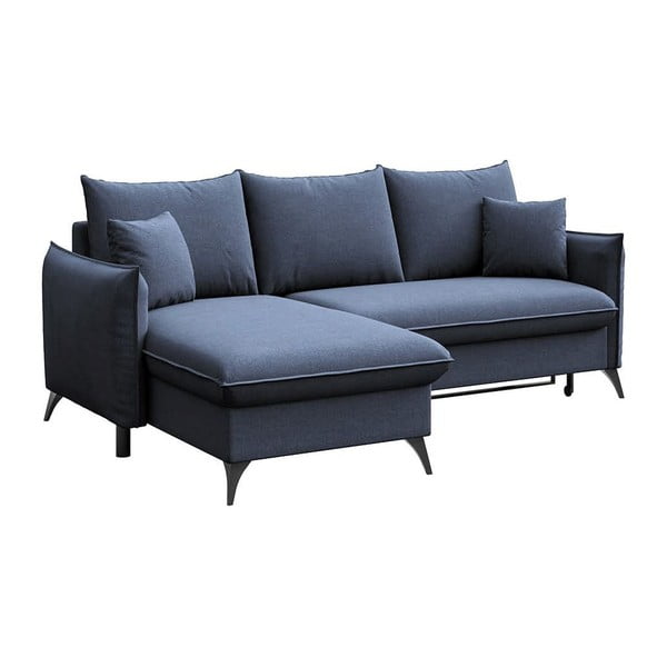 Modrá rozkladacia/s úložným priestorom rohová pohovka (ľavý roh/s leňoškou) Brim – Rodier-image-2