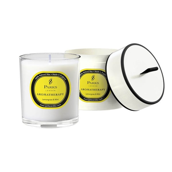 Sviečka s vôňou citrónovej trávy a mäty Parks Candles London Aromatherapy, 45 hodín horenia-image-1