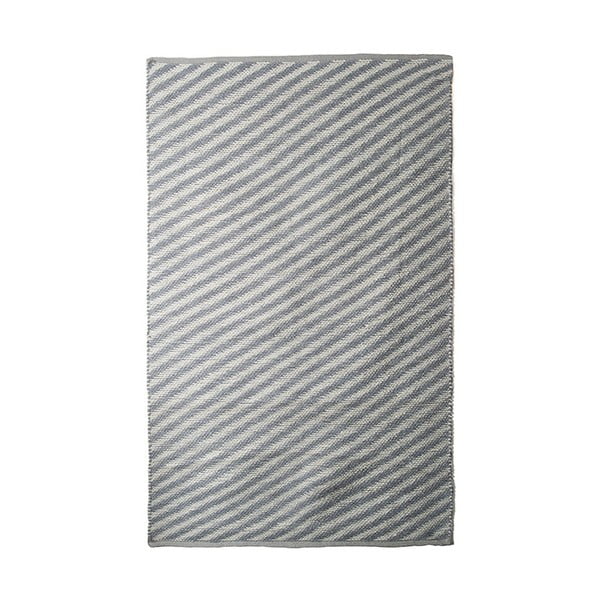 Sivo-béžový bavlnený ručne tkaný koberec Pipsa Diagonal, 140 × 200 cm