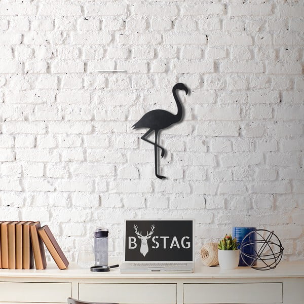 Nástenná kovová dekorácia Flamingo, 51 × 30 cm