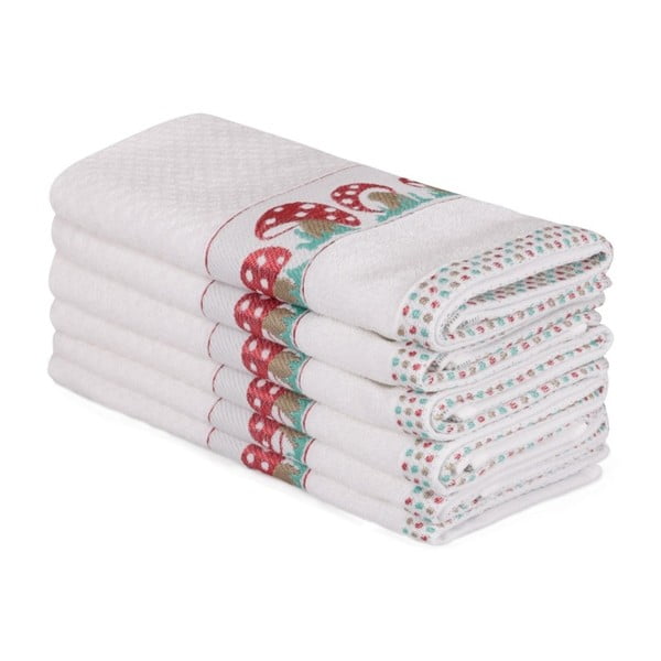 Sada 6 béžových bavlnených uterákov Beyaz Muhna, 30 × 50 cm