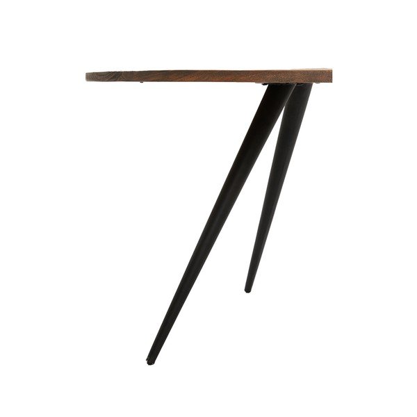 Okrúhly jedálenský stôl v čiernej a tmavohnedej farbe s doskou z akácie ø 120 cm Turi – Light & Living-image-3