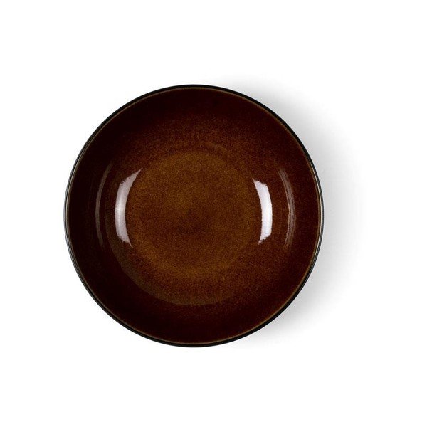Čierny/jantárový hlboký  kameninový tanier ø 24 cm Gastro Black/Amber – Bitz-image-1