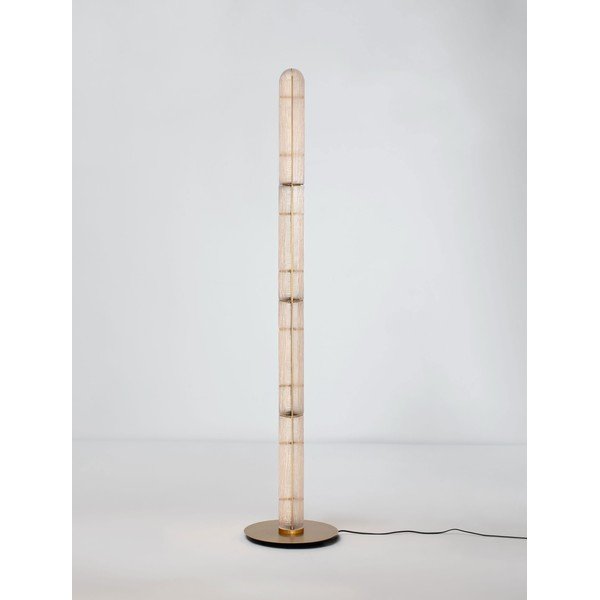 Kovová LED stojacia lampa v mosadznej farbe so skleneným tienidlom (výška  165,5 cm) Gloree – Nova Luce-image-4