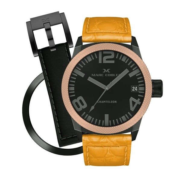 Unisex hodinky Marc Coblen s remienkom a krúžkom na ciferník naviac P120
